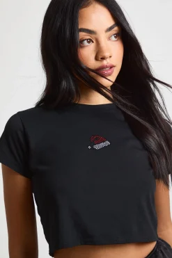 boohoo Chapeau du Père Noël Hotfix T-shirt bébé<Femme Tops