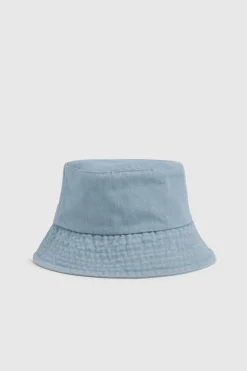 Chapeau seau en denim délavé