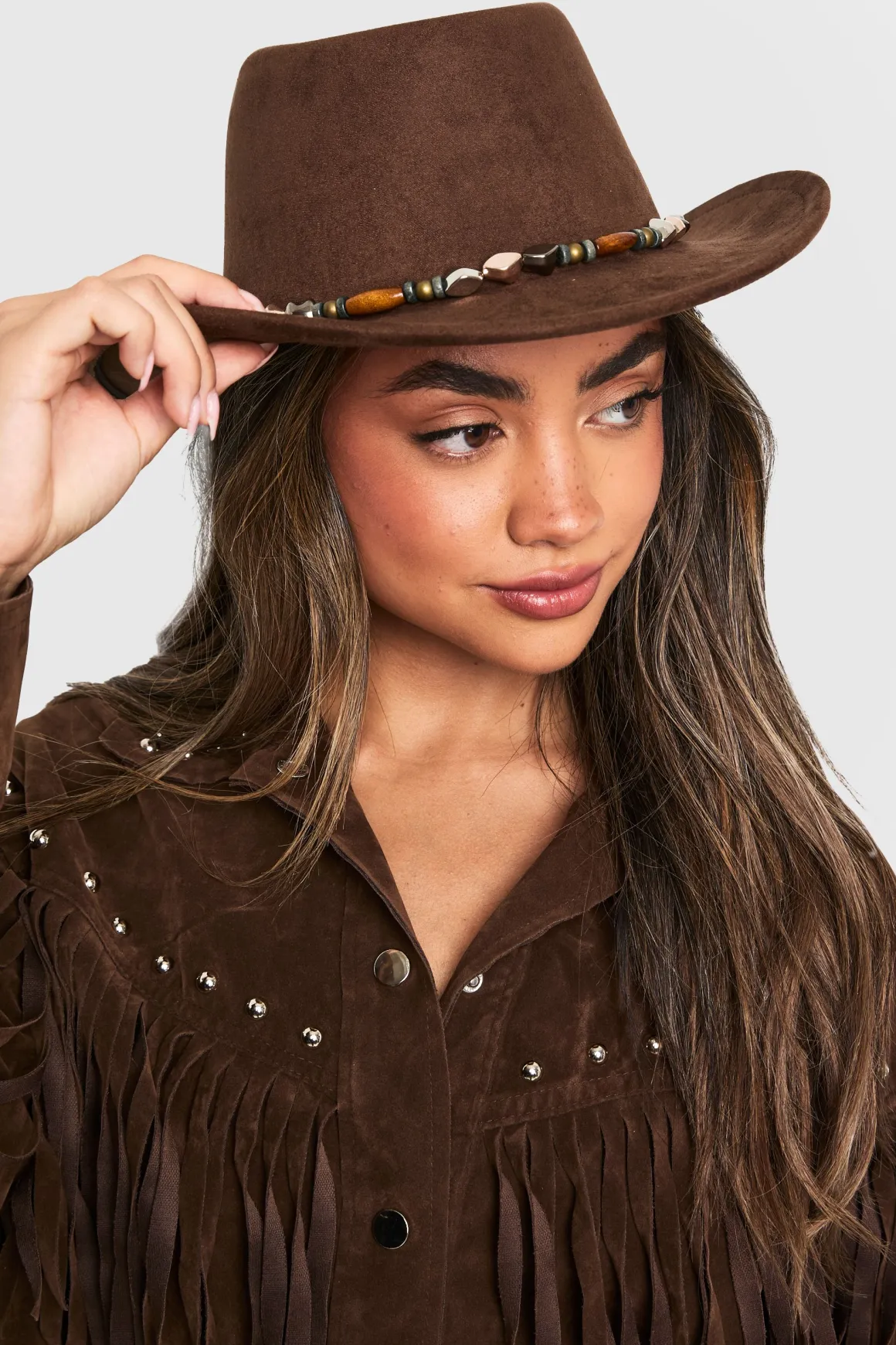 Chapeau Western à garniture perlée