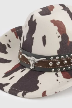 Chapeau Western Halloween à motif de vache