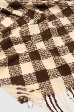 boohoo Écharpe Couverture Légère À Carreaux Avec Pompons< Écharpes|Looks De Rentrée