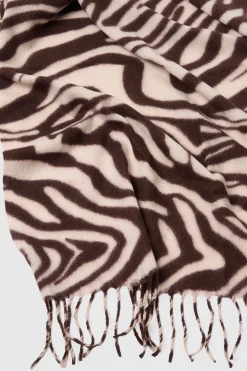 Écharpe Couverture Légère À Imprimé Zèbre Avec Pompons