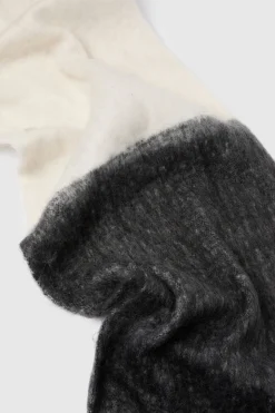 Écharpe Duveteuse Surdimensionnée À Pompons Bicolore