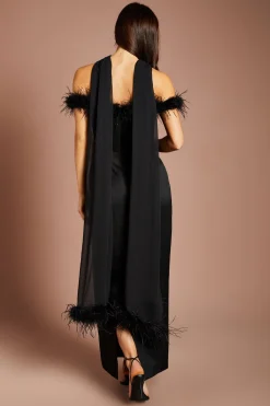 Coast Écharpe À Plumes<Femme Robes Noires Nouées|Écharpes
