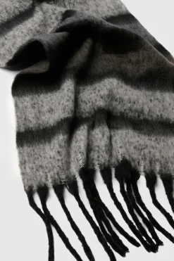 boohoo Écharpe surdimensionnée rayée à pompons duveteux< Écharpes|Écharpes Et Gants