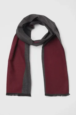 Écharpe Tricotée Bordeaux Anthracite