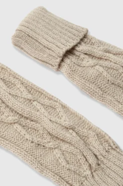 Chauffe-jambes en tricot torsadé
