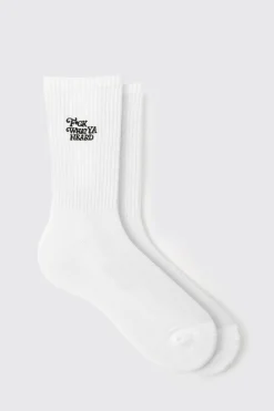 Chaussette de sport brodée avec slogan