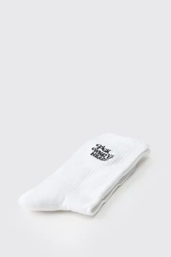 Chaussette de sport brodée avec slogan