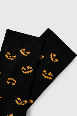 boohooMAN Chaussettes Citrouille Halloween<Homme Chaussettes