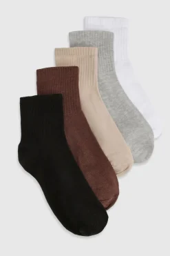 boohoo Chaussettes de sport à la cheville ton sur ton, lot de 5<Femme Lingerie Et Sous-Vêtements|Chaussettes