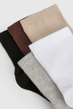 boohoo Chaussettes de sport à la cheville ton sur ton, lot de 5<Femme Lingerie Et Sous-Vêtements|Chaussettes