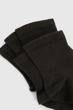 Chaussettes de sport pour la cheville, pack de 5, noir uni