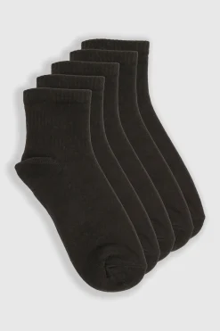Chaussettes de sport pour la cheville, pack de 5, noir uni