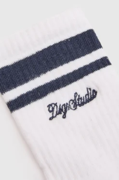 DSGN Studio Chaussettes De Sport À Rayures Script<Femme Lingerie Et Sous-Vêtements|Dsgn Studio