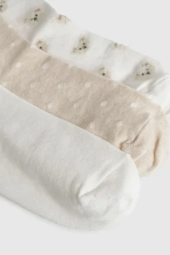 boohoo Chaussettes fantaisie avec détails d'ours, lot de 3<Femme Lingerie Et Sous-Vêtements|Chaussettes