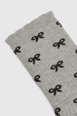 boohoo Chaussettes à imprimé de nœud et volants<Femme Lingerie Et Sous-Vêtements|Chaussettes