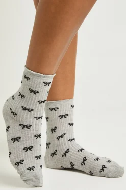 boohoo Chaussettes à imprimé de nœud et volants<Femme Lingerie Et Sous-Vêtements|Chaussettes