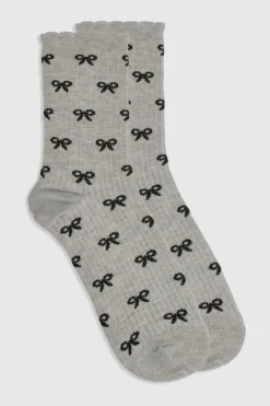 boohoo Chaussettes à imprimé de nœud et volants<Femme Lingerie Et Sous-Vêtements|Chaussettes