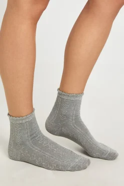 Chaussettes Tricotées Ajourées À Bord Festonné