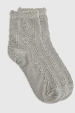 Chaussettes Tricotées Ajourées À Bord Festonné