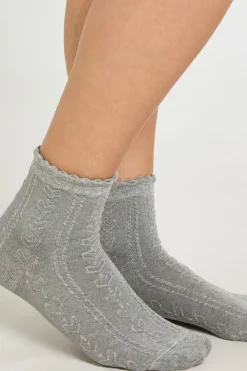Chaussettes Tricotées Ajourées À Bord Festonné
