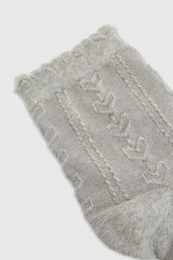 Chaussettes Tricotées Ajourées À Bord Festonné