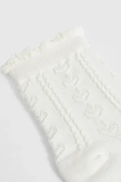 Chaussettes Tricotées Ajourées À Bord Festonné