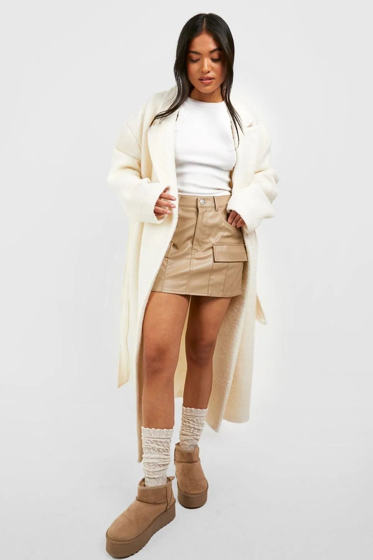 boohoo Chaussettes tricotées décontractées couleur avoine<Femme Lingerie Et Sous-Vêtements|Chaussettes