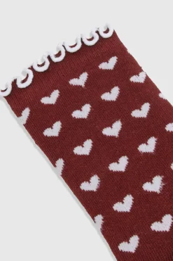 Chaussettes à volants avec motif de cœur d'amour