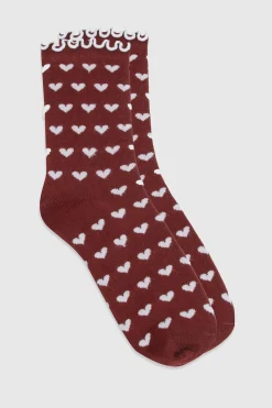 Chaussettes à volants avec motif de cœur d'amour