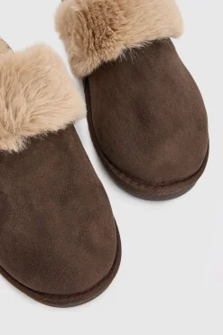 Chaussons Mules En Synthétique Doublés De Synthétique