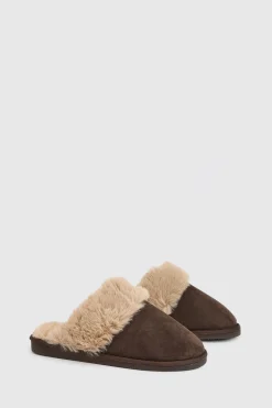Chaussons Mules En Synthétique Doublés De Synthétique
