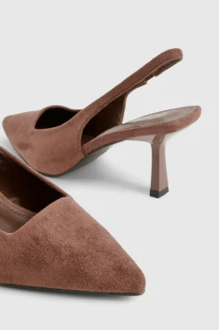boohoo Chaussure de ville à talon bas et à bride arrière en stiletto< Looks Chocolat|Chaussures À Talons