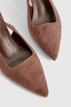 boohoo Chaussure de ville à talon bas et à bride arrière en stiletto< Looks Chocolat|Chaussures À Talons