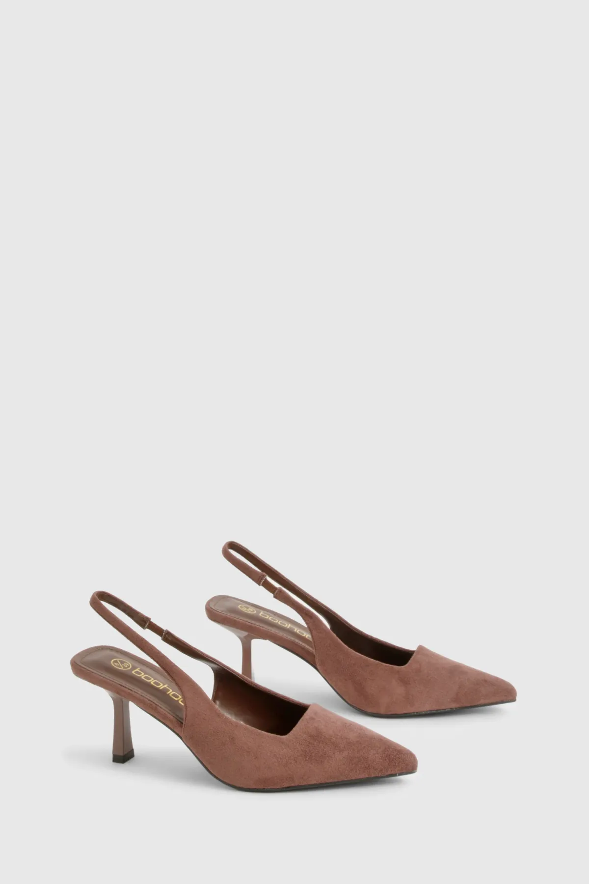 boohoo Chaussure de ville à talon bas et à bride arrière en stiletto< Looks Chocolat|Chaussures À Talons
