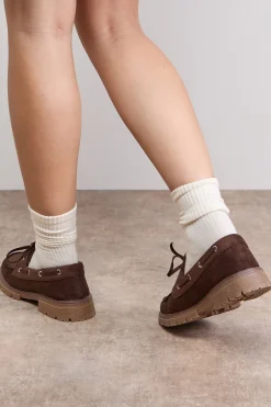 Chaussures Bateau Claire en synthétique à Semelle Épaisse