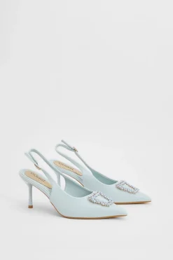 Coast Chaussures De Cour À Bride Arrière Diana En Synthétiquecuir Avec Bordure Colorée Carrée Et Talon Aiguille Moyen< Chaussures À Talons|Escarpins