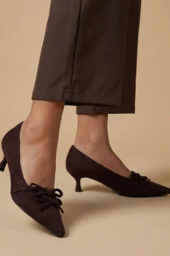 Chaussures De Cour Rita En Synthétique À Double Nœud Style Salomé Et Petit Talon