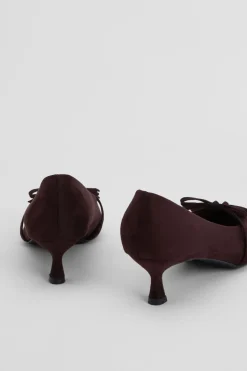 Chaussures De Cour Rita En Synthétique À Double Nœud Style Salomé Et Petit Talon