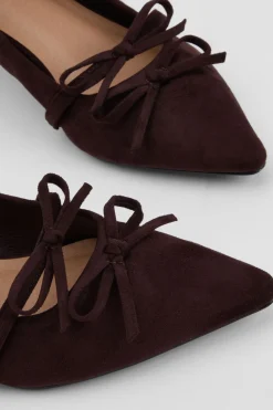 Chaussures De Cour Rita En Synthétique À Double Nœud Style Salomé Et Petit Talon