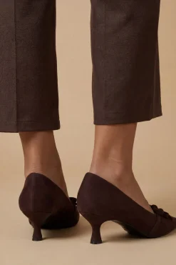 Chaussures De Cour Rita En Synthétique À Double Nœud Style Salomé Et Petit Talon