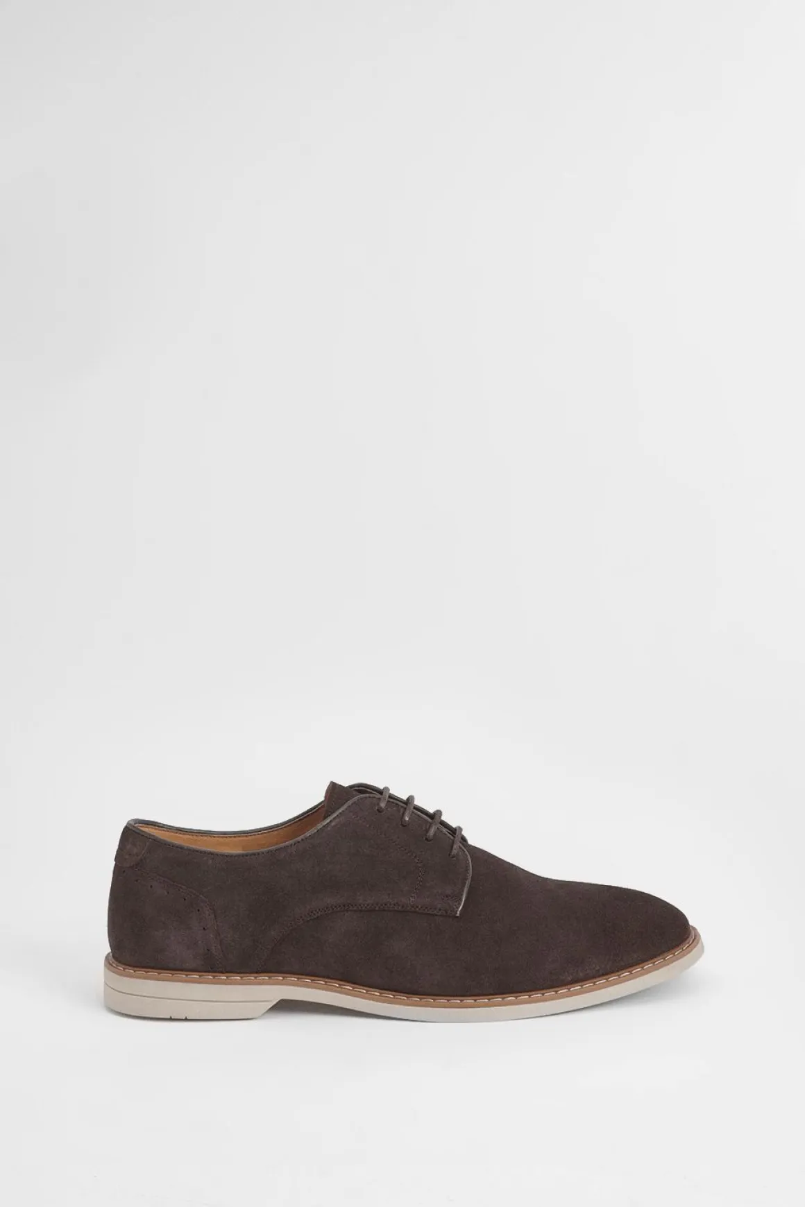 Chaussures Derby En Daim Chocolat