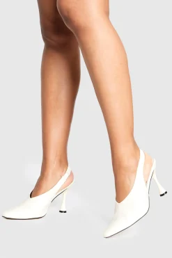 Chaussures de ville à bride arrière, talons évasés et bout carré
