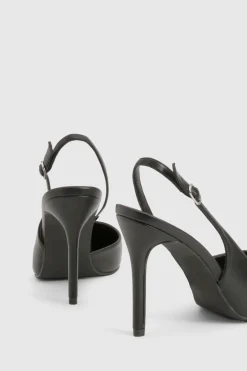Chaussures de ville à bride arrière à talons hauts, coupe large