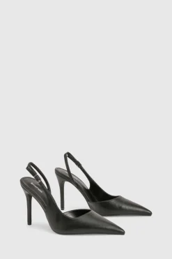 Chaussures de ville à bride arrière à talons hauts, coupe large