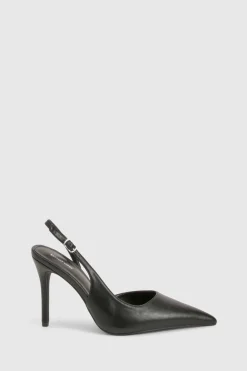 Chaussures de ville à bride arrière à talons hauts, coupe large
