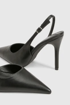 Chaussures de ville à bride arrière à talons hauts, coupe large