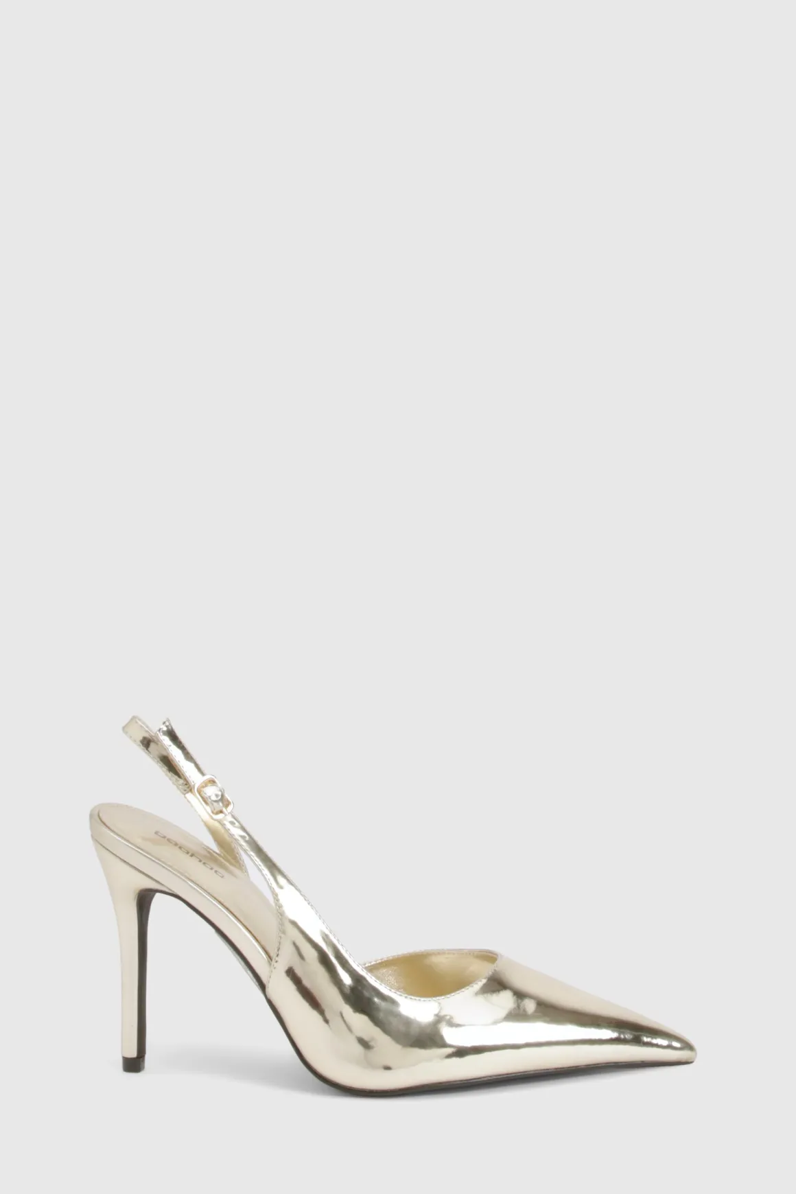 Chaussures de ville à bride arrière métalliques à talons hauts