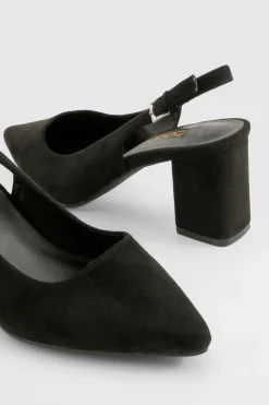 Chaussures de ville à brides arrière à talon bas pour pied large
